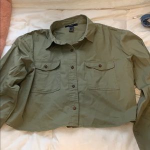 olive green crop top